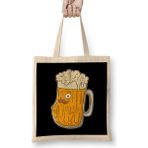 Humuts Adorable Mustachioed Beer Drinking Joke Drinkers Bez Uzun Saplı Açık Bej Rengi Çanta