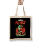 Humuts Animal Puns Toucan Play At That Game Funny Pun Bez Uzun Saplı Açık Bej Rengi Çanta