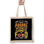 Humuts Anime Video Games Or Food Or I Don't Care Bez Kadın Günlük Çanta