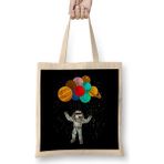 Humuts Astronaut In Space Flying With Planet Balloons Bez Kadın Günlük Çanta