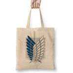 Humuts Attack On Titan Logo Bez Uzun Saplı Açık Bej Rengi Çanta
