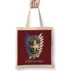 Humuts Attack On Titan Manga Art Levi Ackerman Chibi Bez Uzun Saplı Açık Bej Rengi Çanta