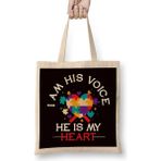 Humuts Autism Awareness Heart Puzzle Autistic Children Son Daughter Bez Uzun Saplı Açık Bej Rengi Çanta