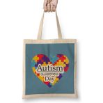 Humuts Autism Day Funny Gift Autism Awareness Day 2021 Bez Uzun Saplı Açık Bej Rengi Çanta