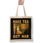 Humuts Avatar Iroh Make Tea Not War 01 Bez Uzun Saplı Açık Bej Rengi Çanta