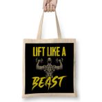 Humuts Awesome Lift Like A Beast Weightlifting Gym Bez Uzun Saplı Açık Bej Rengi Çanta