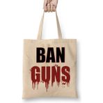 Humuts Ban Guns Stop Guns Violence Bez Uzun Saplı Açık Bej Rengi Çanta