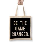 Humuts Be The Game Changer Açık Bej Uzun Saplı Bez Çanta