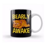 Humuts Bearly Awake Half Asleep Baby Bear Cub Pun Kupa Bardak