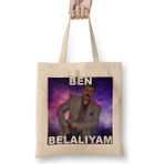 Humuts Ben Belayım Azer Bülbül Uzun Saplı Açık Bej Bez Çanta
