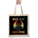 Humuts Best Cat Dad Ever Papa Cat Lover Bez Çanta
