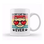 Humuts Best Cat Dad Ever Retro Design For Cats Lover Dads Aşk Kedi Kupa Bardak