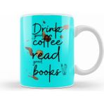 Humuts Books Funny Coffee Drinks Lover Gift Quote Vintage Retro Rainbow Style Kupa Bardak