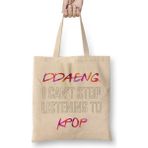 Humuts Bts Ddaeng I Can't Stop Listening To Kpop Army 01 Bez Uzun Saplı Açık Bej Rengi Çanta