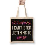 Humuts Bts Ddaeng I Can't Stop Listening To Kpop Army Bez Uzun Saplı Açık Bej Rengi Çanta