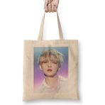 Humuts Bts Tae Painting Effect Blue And Pink Eyes Bts Army Kpop Gift BT21 01 Bez Çanta