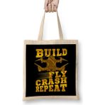 Humuts Build Fly Crash Repeat Cute Drone Pilot Flying Pun Bez Çanta