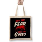 Humuts Buy The Fear Sell The Greed Bull Market Investing Bez Uzun Saplı Açık Bej Rengi Çanta