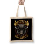 Humuts Buy The Fear Sell The Greed Bull Stock Market Bez Uzun Saplı Açık Bej Rengi Çanta