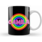 Humuts Camila Name Personalized Custom Vintage Retro Rainbow Style Design Gift Baby Gift For Her Beyaz Kupa