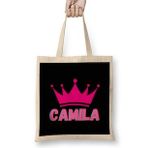 Humuts Camila -Name Personalized Custom - Vintage Retro Rainbow Style Design Gift Baby-Gift For Her Bez Kadın Günlük Çanta
