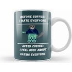 Humuts Cat Funny Coffee Drinks Lover Gift Quote Ninja Vintage Retro Rainbow Style Kupa Bardak