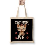 Humuts Cat Mom Af Hilarious Crazy Cat Lady Kitty Obsessed Bez Çanta