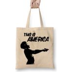 Humuts Childish Gambino This is America Uzun Saplı Açık Bej Bez Çanta