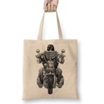 Humuts Chopper Biker Açık Bej Uzun Saplı Bez Çanta