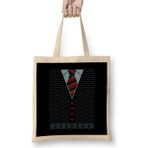 Humuts Christmas Cardigan And Tie Açık Bej Uzun Saplı Bez Çanta