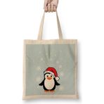 Humuts Christmas Penguin Cute Santa Hat Bez Çanta