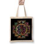 Humuts Colorful Gold Framed Sri Yantra Sri Chakra Bez Çanta