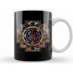 Humuts Colorful Gold Framed Sri Yantra Sri Chakra Kupa Bardak