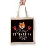 Humuts Crazy Pomeranian Lady Pommy Mommy German Spitz Puppy Pet Paw Bez Çanta