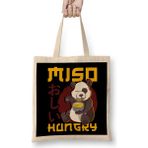 Humuts Cute Anime Panda Bear Miso Hungry Pun Kawaii Bez Çanta