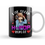 Humuts Cute Eat Sleep K Pop Repeat Kpop Korean Music Kupa Bardak