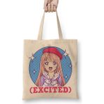 Humuts Cute Excited Anime Girl Funny Excited Face Bez Çanta