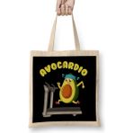 Humuts Cute Funny Avo Cardio Avocado Cardio Gym Pun Bez Uzun Saplı Açık Bej Rengi Çanta
