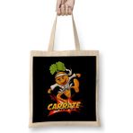 Humuts Cute Funny Carrate Karate Training Carrot Pun Uzun Saplı Açık Bej Bez Çanta
