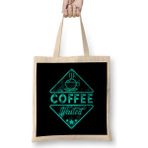 Humuts Cute Funny Coffee Wasted Retro Caffeine Pun Uzun Saplı Açık Bej Bez Çanta