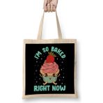 Humuts Cute Funny Im So Baked Right Now Cupcake Pun Bez Uzun Saplı Açık Bej Rengi Çanta
