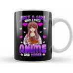 Humuts Cute Funny Just a Girl Who Loves Anime and Ramen Foodie Kupa
