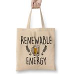 Humuts Cute Funny Renewable Energy Beer Drinking Pun Bez Uzun Saplı Açık Bej Rengi Çanta