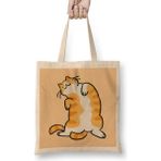 Humuts Cute Ginger Cat Orange Tabby Cat Kedi Bez Çanta