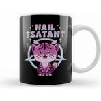 Humuts Cute Hail Satan Cat Pun Kitty Satanic Heavy Metal Kupa Bardak