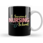Humuts Cute I Survived Nursing School Rn Nurse Graduation Kupa Bardak