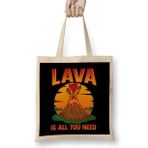 Humuts Cute Lava Is All You Need Volcano Valentines Day Uzun Saplı Bez Çanta
