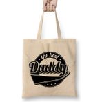 Humuts Cute The Best Daddy New Parent Father Funny Dad Açık Bej Uzun Saplı Bez Çanta