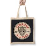 Humuts Cyberman Doctor Who All Star Converse Logo Açık Bej Uzun Saplı Bez Çanta