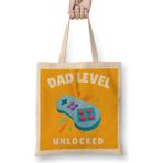 Humuts Dad Level Unlocked Gaming New Dad Baby Announcement Fathers Day Daddy To Be Video Game First 04 Bez Çanta